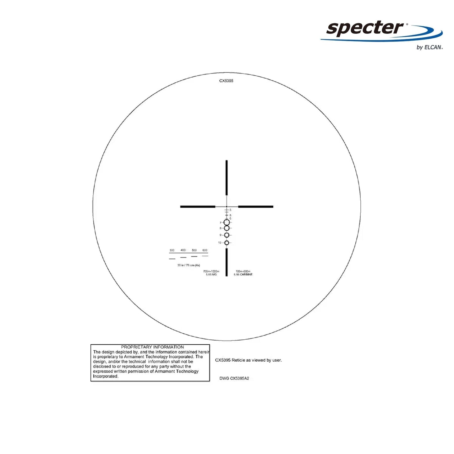 ELCAN SpecterDR 1x/4x Rifle Scope 5.56 BDC Reticle - Black Rifle Scope ELCAN SpecterDR
