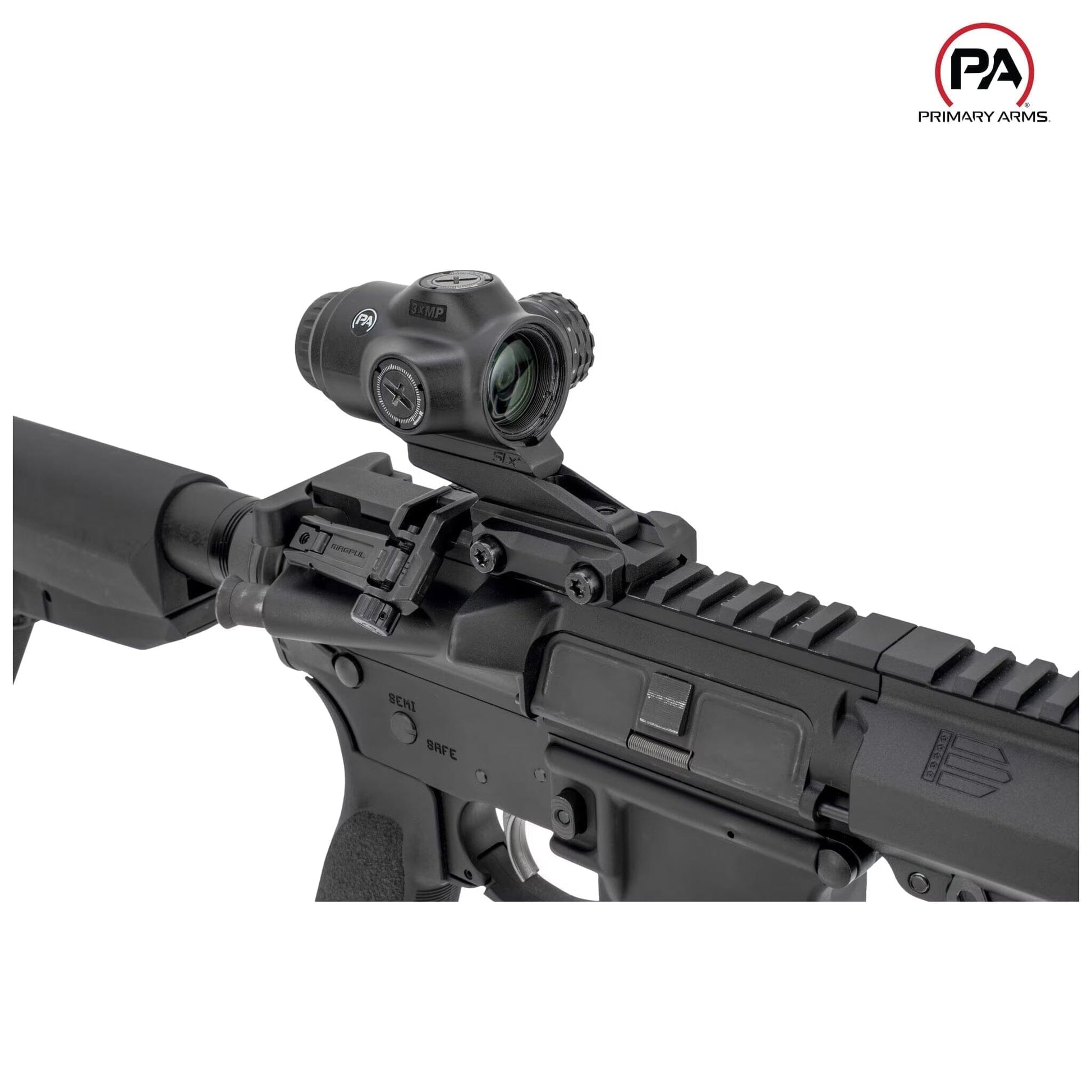 Primary Arms SLx 3x MicroPrism Scope - Red ACSS Raptor 7.62x39/300 BLK Yard Reticle - Black Prism Scope Primary Arms