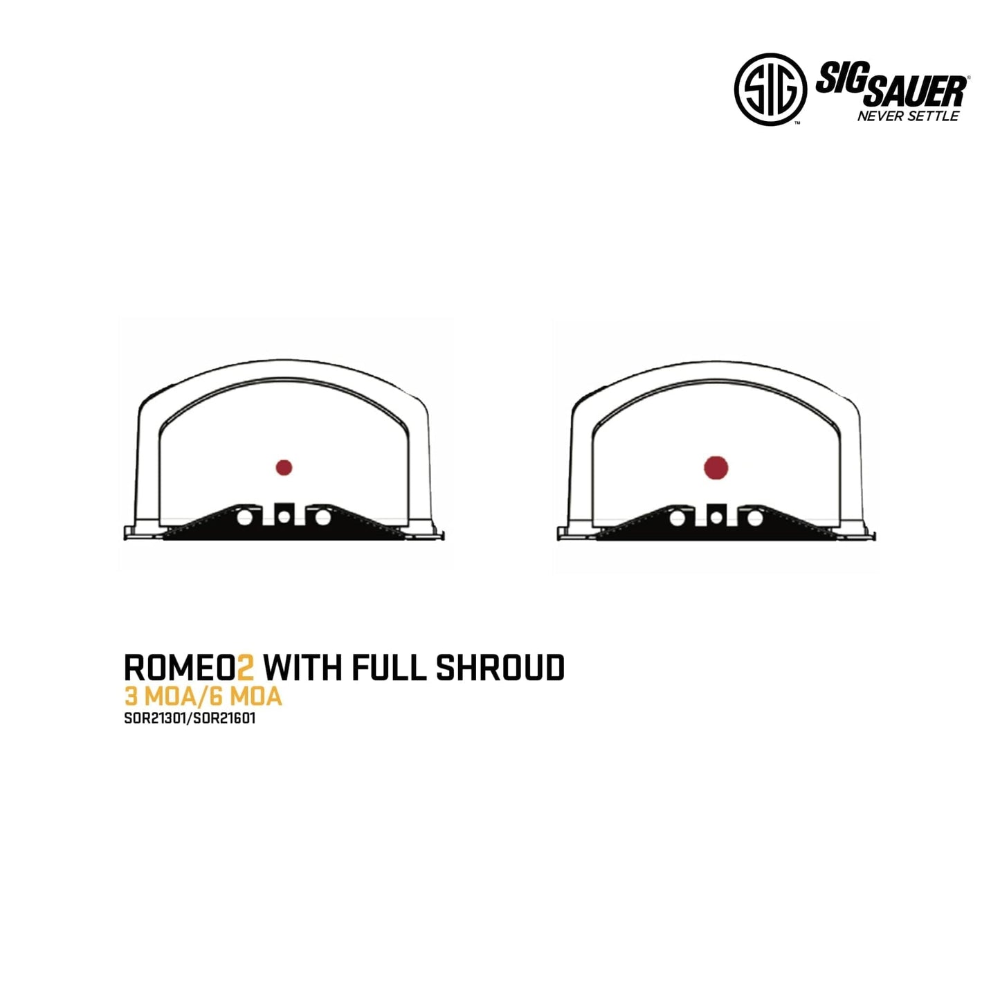 SIG Sauer ROMEO2 Reflex Red Dot Sight - 3 MOA Dot - SOR21300 Red Dot Sight SIG Sauer