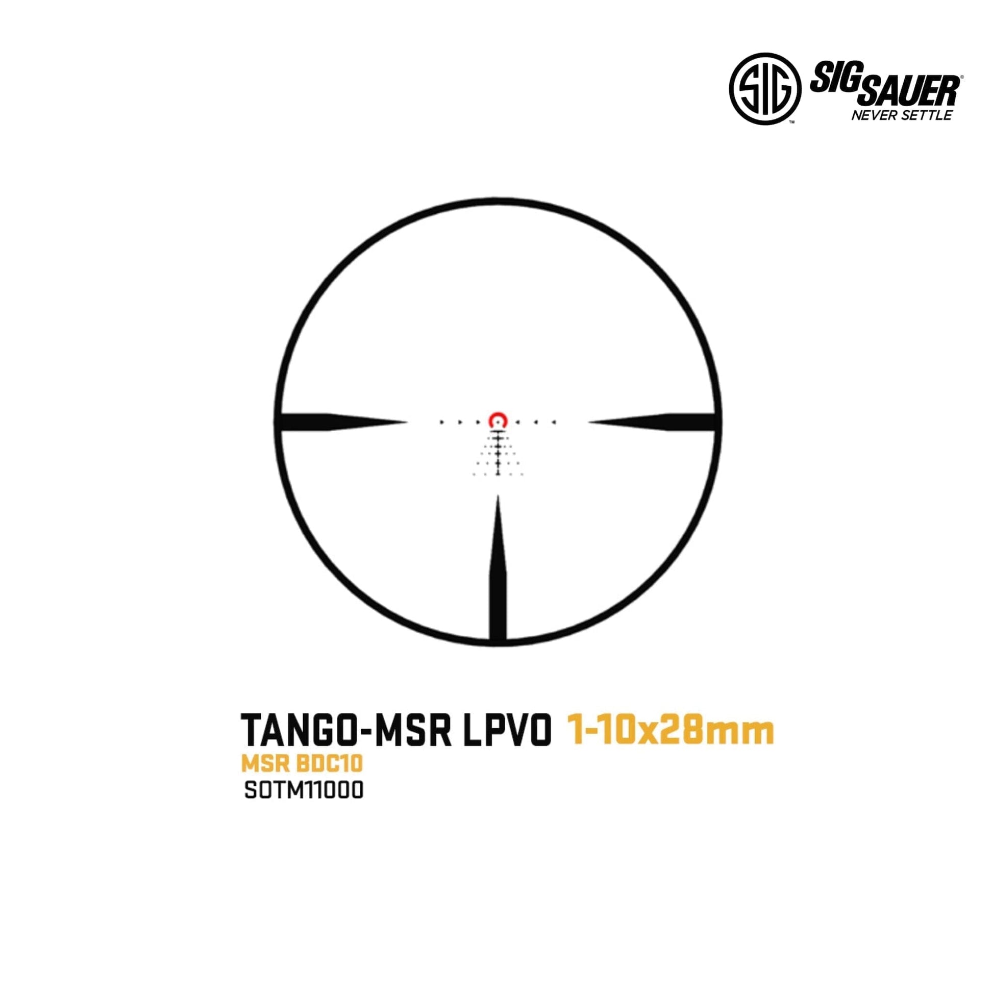 SIG Sauer TANGO-MSR 1-10x28 SFP Riflescope - MSR BDC10 Reticle - Black Rifle Scope SIG Sauer