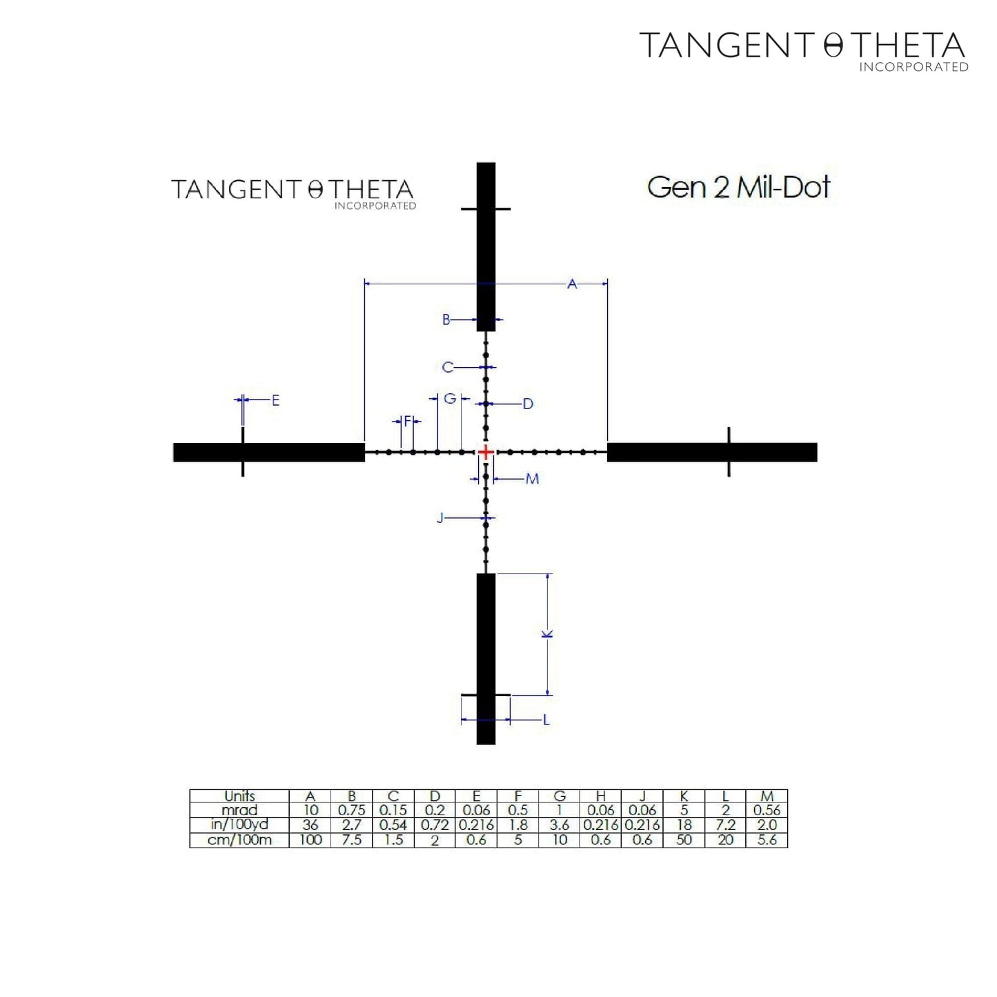 Tangent Theta TT315M 3-15x50 Riflescope - GEN 2 Mil-Dot Reticle Rifle Scope Tangent Theta
