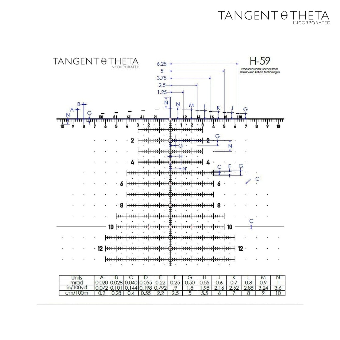 Tangent Theta TT525P 5-25x56 Riflescope - H59 Reticle - Black Rifle Scope Tangent Theta