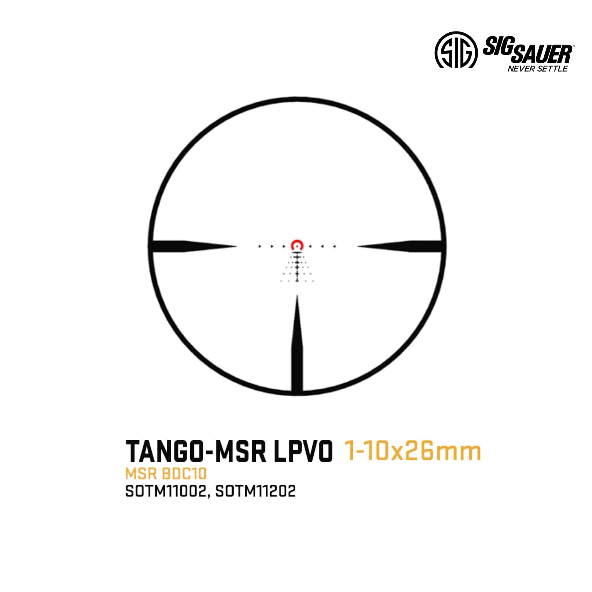 SIG Sauer TANGO-MSR 1-10x26 FFP Riflescope - MSR BDC10 Reticle - Black Rifle Scope SIG Sauer 