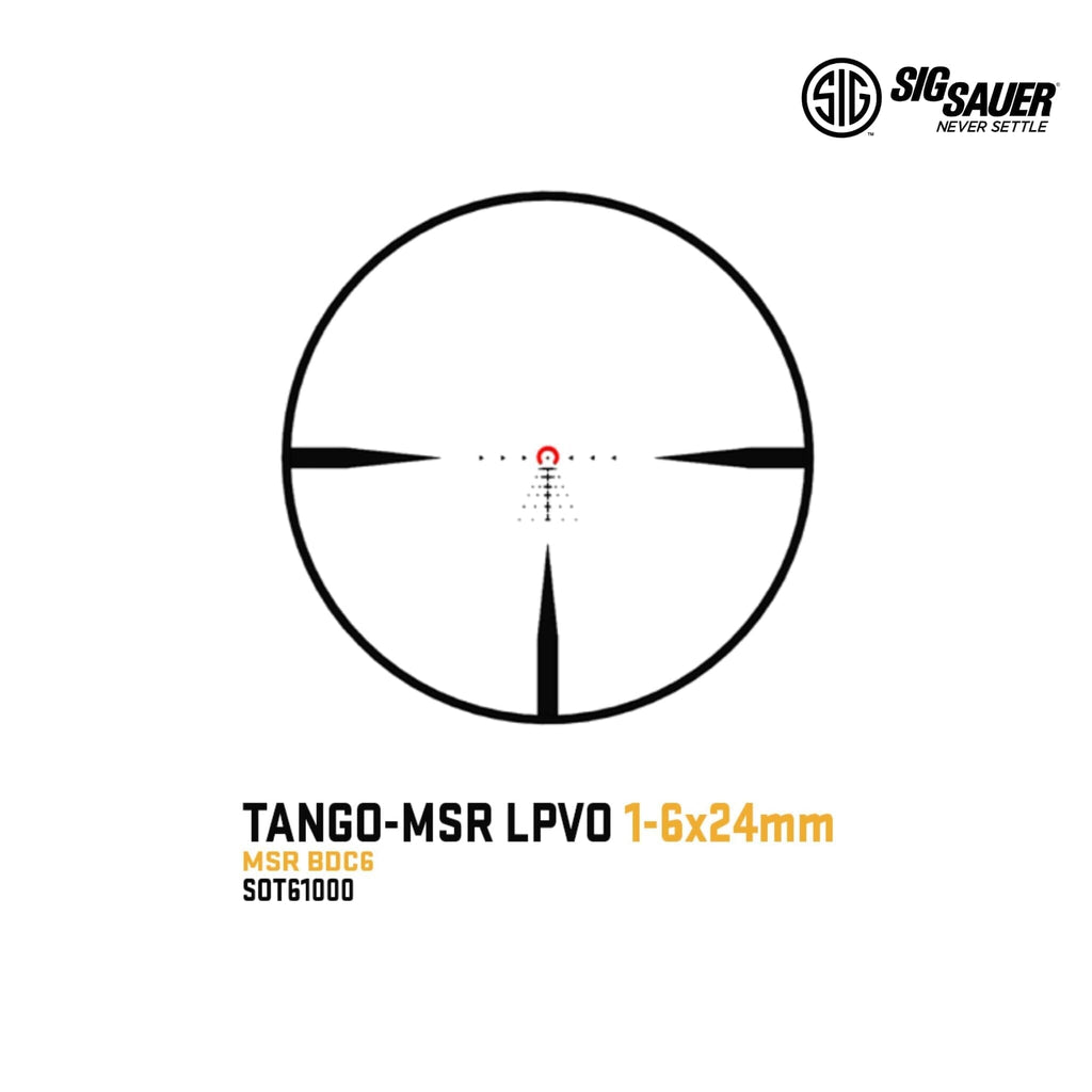 SIG Sauer TANGO-MSR 1-6x24 SFP Riflescope - MSR BDC6 Reticle - Black Rifle Scope SIG Sauer 