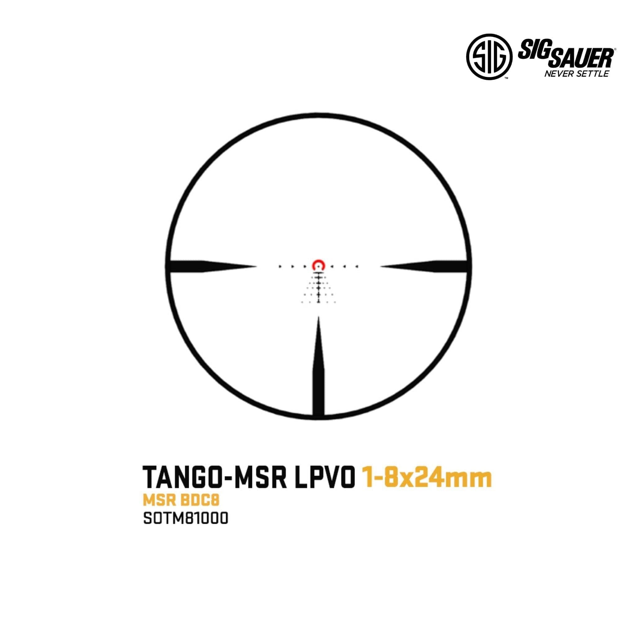 SIG Sauer TANGO-MSR 1-8x24 SFP Riflescope - MSR BDC8 Reticle - Black Rifle Scope SIG Sauer 