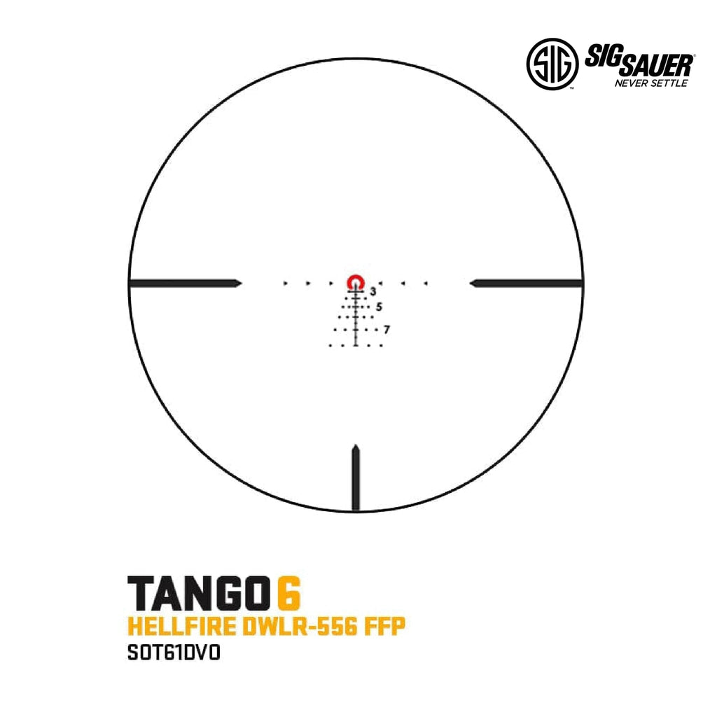 SIG Sauer TANGO6T 1-6x24 DVO Riflescope - Hellfire DWLR-556 Reticle - SOT61DVO Rifle Scope SIG Sauer 